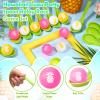 VercanMonth 12 Pcs Luau Hawaiian Egg and Spoon Race Set Tropical Summer Aloha Themed Birthday Supplies(Green,Pineapple) view 3