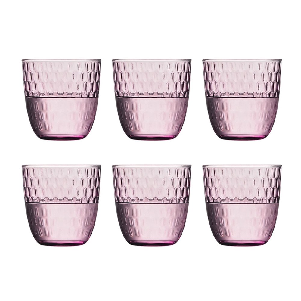 TEMKIN Water jug and glasses set,Glass Tumblers 6 Pcs Drinking Glasses Household Glass Cups Kitchen Glassware Set Colorful Water Glasses Ideal for Water, Juice, Beer, Cocktail Drinking Glasses (Colo (