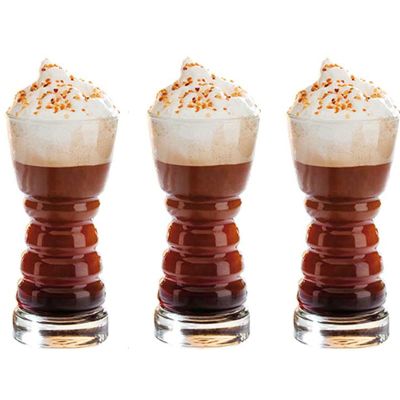 TEMKIN Water jug and glasses set,Glass Tumblers Creative Glass Cup 3 Piece Set 12oz Juice Water Milk Coffee Tea Beer Mousse Dessert Glassware Spiral Pattern Transparent Glass Cup Set Drinking Glasse M