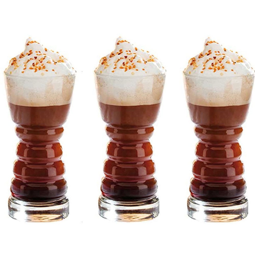 TEMKIN Water jug and glasses set,Glass Tumblers Creative Glass Cup 3 Piece Set 12oz Juice Water Milk Coffee Tea Beer Mousse Dessert Glassware Spiral Pattern Transparent Glass Cup Set Drinking Glasse M