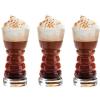 TEMKIN Water jug and glasses set,Glass Tumblers Creative Glass Cup 3 Piece Set 12oz Juice Water Milk Coffee Tea Beer Mousse Dessert Glassware Spiral Pattern Transparent Glass Cup Set Drinking Glasse M view 1