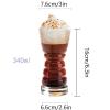 TEMKIN Water jug and glasses set,Glass Tumblers Creative Glass Cup 3 Piece Set 12oz Juice Water Milk Coffee Tea Beer Mousse Dessert Glassware Spiral Pattern Transparent Glass Cup Set Drinking Glasse M view 2