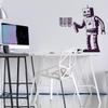 Street Art Style Robot Barcode Vinyl Decal - Trendy Wall Sticker 117 x 118 view 1