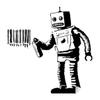 Street Art Style Robot Barcode Vinyl Decal - Trendy Wall Sticker 117 x 118 view 2