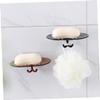 Ciieeo 2pcs Wall-Mounted Suction Soap Dish Plastic Shower Soap Holder Easy Install Draining for Bathroom Kitchen view 4