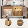 Bestier Coffee Bar with Storage, 5 Tier Microwave Stand with LED Lights, Kitchen Bakers Rack with Cabinet, Heavy Duty Storage Shelves for Kitchen Garage Pantry(Retro Grey Oak Light) view 3