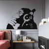 Contemplative Primate Wall Art Sticker, Vinyl Peel & Stick Room Mural Feature 16 x 11 view 1