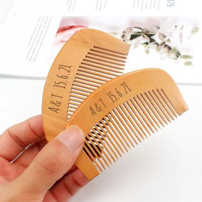 ZoikoM Personalized Wedding Favor Engraved Wooden Comb Customized Names Wood Hair Comb Bridesmaid Gift Wedding Souvenir for Guests (20pcs)