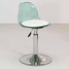 N/A Height Adjustment Acrylic Rolling Stool, Acrylic Swivel Barstools, with Clear Back, Armless Hydraulic Kitchen Counter Height Bar Stools, for Kitchen, Restaurant, Bar,F,35~50cm view 1