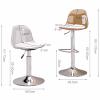 N/A Height Adjustment Acrylic Rolling Stool, Acrylic Swivel Barstools, with Clear Back, Armless Hydraulic Kitchen Counter Height Bar Stools, for Kitchen, Restaurant, Bar,F,35~50cm view 2