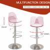 N/A Height Adjustment Acrylic Rolling Stool, Acrylic Swivel Barstools, with Clear Back, Armless Hydraulic Kitchen Counter Height Bar Stools, for Kitchen, Restaurant, Bar,F,35~50cm view 3