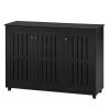 HEAIQI Shoe Closet Shoe Rack 4-Tier Shoe Cabinet Shoe Rack, Black, Modern Entrance Large Capacity Decorative Shoe Cabinet Free Standing Shoe Racks view 1
