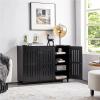 HEAIQI Shoe Closet Shoe Rack 4-Tier Shoe Cabinet Shoe Rack, Black, Modern Entrance Large Capacity Decorative Shoe Cabinet Free Standing Shoe Racks view 2