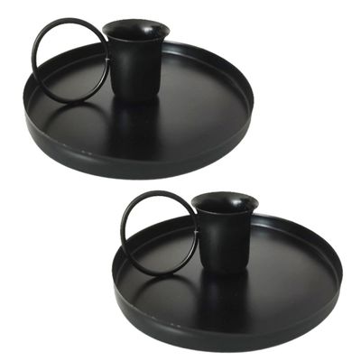 STOBAZA 2pcs Metal Candlestick Holders Iron Tea Candle Holders for Bulk Candles Antique Decorative Table Candlestick