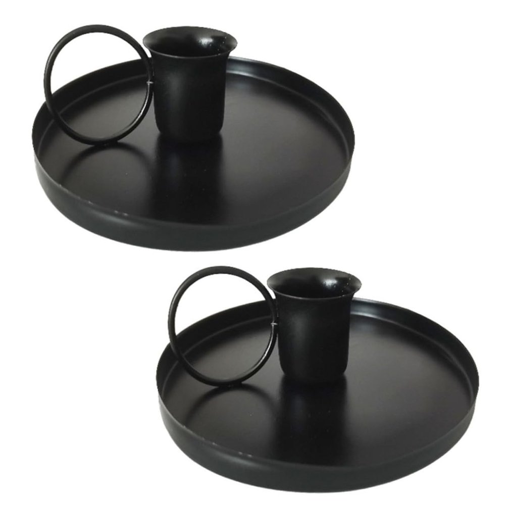 STOBAZA 2pcs Metal Candlestick Holders Iron Tea Candle Holders for Bulk Candles Antique Decorative Table Candlestick