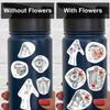 Anatomy Laptop Stickers: Versatile Tumbler & Water Bottle Decals with Anatomical Design With Flowers / Transparent view 3