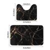 HCBPWVQA Black Gold Marble Bathroom Rugs Set 2 Piece Soft Absorbent Microfiber Bath Rug and U-Shaped Toilet Rug Non Slip Bath Mats for Bathroom Floor Mats view 2