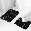 HCBPWVQA Black Gold Marble Bathroom Rugs Set 2 Piece Soft Absorbent Microfiber Bath Rug and U-Shaped Toilet Rug Non Slip Bath Mats for Bathroom Floor Mats view 3