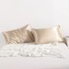 NTBAY 2 Pack Satin Standard Pillowcases for Hair and Skin, Luxurious and Silky Pillow Cases with Envelope Closure, 20x26 Inches, Taupe view 2