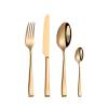 gold silverware set 24 piece stainless steel flatware sets for 6 kitchen cutlery set include dinner kinfe dinner fork dinner spoon and tea spoon view 1