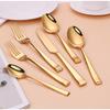 gold silverware set 24 piece stainless steel flatware sets for 6 kitchen cutlery set include dinner kinfe dinner fork dinner spoon and tea spoon view 3