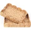 Scalloped Water Hyacinth Tray, Hand-Woven Wicker Storage Baskets with Scalloped Edge and Handles (17x13x3 inch) Rectangular Handwoven Trays, Water Hyacinth Basket, 2 Pack view 1