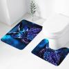 HCBPWVQA Blue Owl Bathroom Rugs Set 2 Piece Soft Absorbent Microfiber Bath Rug and U-Shaped Toilet Rug Non Slip Bath Mats for Bathroom Floor Mats, Black view 3