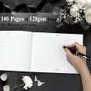 SUNEE Funeral Guest Book for Memorial & Funeral Services in Loving Memory Funeral Book, Celebration of Life Guest Book with 100 Lined Pages, Table Sign, Ribbon Bookmark and Linen Hardcover, Black view 3