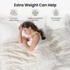 Drewin Weighted Blanket 15lbs Queen Size, Soft and Thick Jacquard Sherpa Heavy Blanket for Calming and Relax, Dual Sided Ultra Soft Fuzzy Throw Blanket with Ceramic Beads, 60 x 80 inches, Cream White view 2