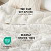 Drewin Weighted Blanket 15lbs Queen Size, Soft and Thick Jacquard Sherpa Heavy Blanket for Calming and Relax, Dual Sided Ultra Soft Fuzzy Throw Blanket with Ceramic Beads, 60 x 80 inches, Cream White view 3