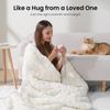 Drewin Weighted Blanket 15lbs Queen Size, Soft and Thick Jacquard Sherpa Heavy Blanket for Calming and Relax, Dual Sided Ultra Soft Fuzzy Throw Blanket with Ceramic Beads, 60 x 80 inches, Cream White view 4