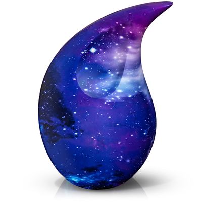Teardrop Urns for Human Ashes Adult Large Standard Size Funeral Memorial Earns, Handcrafted Cremation Urns, Up to 200 lbs Adult Male Female Ashes, Burial Containers for Dad Women Men- Cosmic