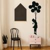 Balloon Girl Banksy Wall Sticker - Hot Air Nursery Baby Decor Vinyl Room Cute Decal 73 x 197 view 1