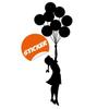Balloon Girl Banksy Wall Sticker - Hot Air Nursery Baby Decor Vinyl Room Cute Decal 73 x 197 view 2