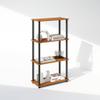 Furinno Turn-N-Tube Book Shelf, 4-Tier Bookshelf, Bookcase with Multipurpose Compact Display Rack, 11.6 x 23.6 x 43.2, for Living Room, Bedroom, Home Office, Light Cherry/Black view 1