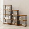 Furinno Turn-N-Tube Book Shelf, 4-Tier Bookshelf, Bookcase with Multipurpose Compact Display Rack, 11.6 x 23.6 x 43.2, for Living Room, Bedroom, Home Office, Light Cherry/Black view 2