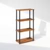 Furinno Turn-N-Tube Book Shelf, 4-Tier Bookshelf, Bookcase with Multipurpose Compact Display Rack, 11.6 x 23.6 x 43.2, for Living Room, Bedroom, Home Office, Light Cherry/Black view 4