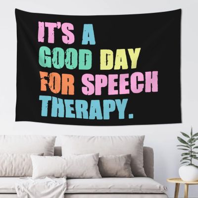 YVNUM It'S A Good Day For Speech Therapy Tapestry,Home Decor Wall Hanging For Dorm Bedroom Living Room College, Nail Included, 60x40in, Black