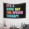 YVNUM It'S A Good Day For Speech Therapy Tapestry,Home Decor Wall Hanging For Dorm Bedroom Living Room College, Nail Included, 60x40in, Black view 2