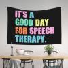 YVNUM It'S A Good Day For Speech Therapy Tapestry,Home Decor Wall Hanging For Dorm Bedroom Living Room College, Nail Included, 60x40in, Black view 3