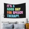 YVNUM It'S A Good Day For Speech Therapy Tapestry,Home Decor Wall Hanging For Dorm Bedroom Living Room College, Nail Included, 60x40in, Black view 4