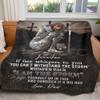 T-No.1 Personalized Woman Warrior Dad to My Badass Daughter If Fate Whispers to You I Am The Storm Blanket Christian Gifts for Women Birthday Gift for Mom Custom to My Badass Daughter Blanket view 3