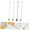 VINTORKY 4pcs Stainless Steel Cocktail Mixing Spoon Bar Stirring Spoons and Black for Cocktails Tea and Desserts view 2