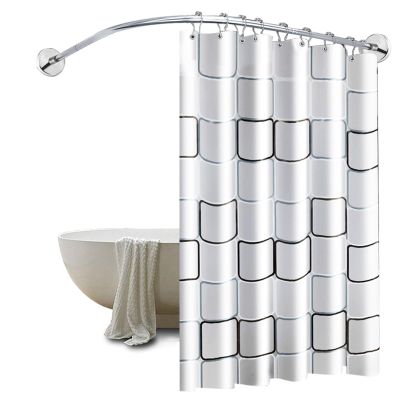 Meiiron L Shape Curved Bathtub Curtain Rail Stainless Steel Shower Corner Curtain Rail for Bathroom Fitting Room Adjustable Extendable Rails, No Drilling (Size : 80~110x100~150cm)