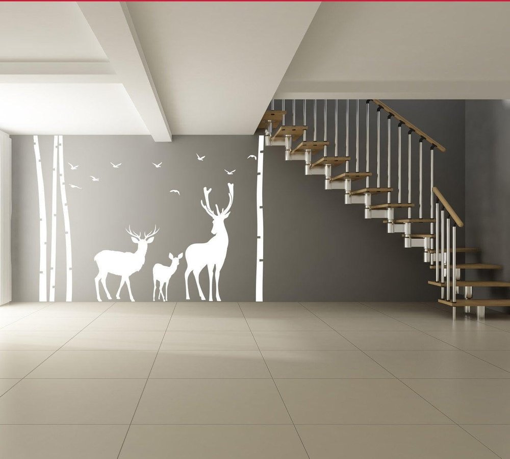 Deer Wildlife Wall Vinyl Sticker - Baby Kit Antler Hunting Decor Hunter Art Animal Decal 197 x 138