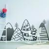 Patterned Mountain Wall Decor Decal - Kid Room Art Vinyl Home Black Sticker 24 x 10 view 2