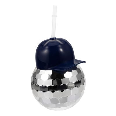 Ciieeo Disco Shape Straw Cup Hat Reusable Beverage Tumbler for Parties Decorative Drinkware for Ktv Nightclubs and Beach Gatherings