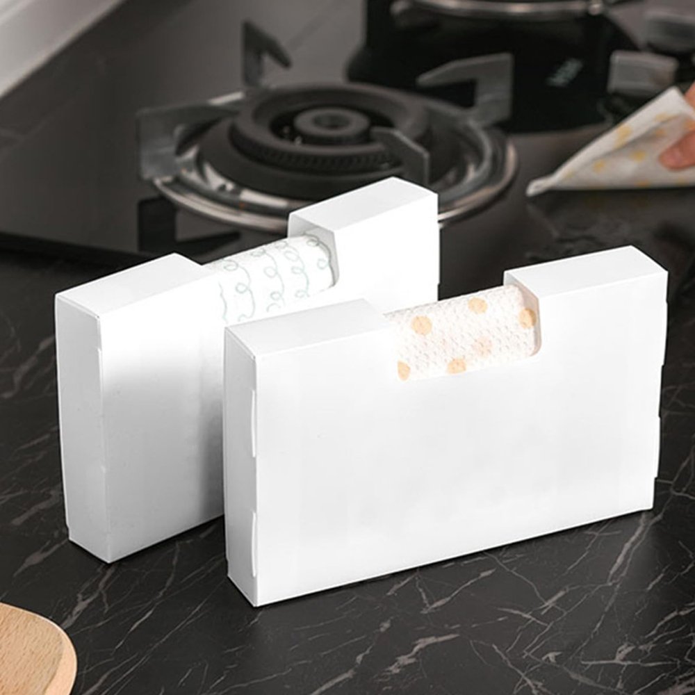 Cling Film Storage Box Multifunctional Storage Box Household Garbage Bag Plastic Wrap One Off Glove Storage Rack Organizing Storage Artifact for Kitchen (L 45cm / 17.7in)