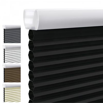 SENXIEN Custom Size Blackout Cellular Shades Cordless Honeycomb Shades for Windows Pull Down Honeycomb Blinds for Windows Bedroom Office Living Room.Black,67" W x 70" H