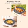 Non Stick Korean BBQ Plate Aluminum Alloy Teppanyaki Frying Pan Heavy Duty Round Barbecue Grill for Camping and Outdoors, Thermal Insulation and Heat Conduction (Gas Type 36cm) view 4
